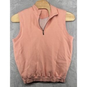Carnoustie Cotton Orange 1/4 Zip Pullover Lined Golf Vest Men's Size M READ‎
